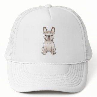 Cute Cream French Bulldog / Frenchie Dog Sitting Trucker Hat