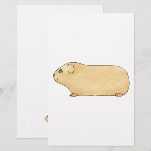 Cute Cream Guinea Pig. (Front/Back)