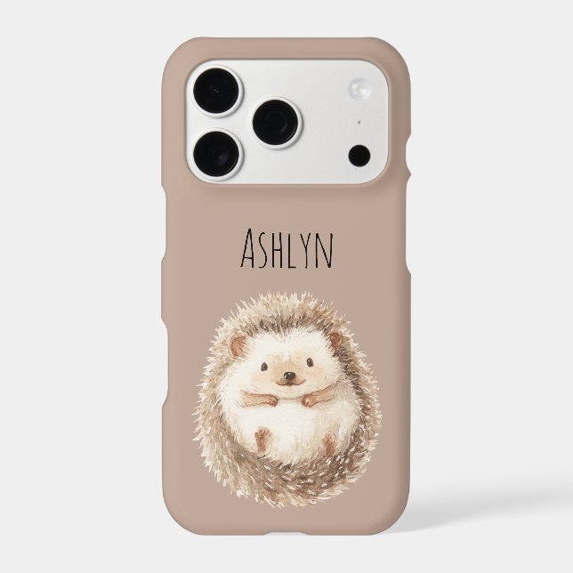 Cute Cream Hedgehog iPhone Case (Back)