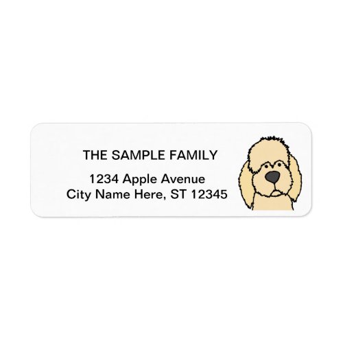 Cute Cream Labradoodle Puppy Dog Label