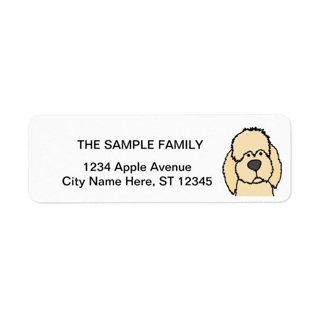 Cute Cream Labradoodle Puppy Dog Label (Front)