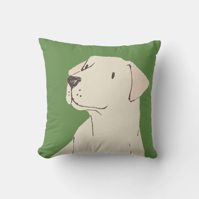Cute cream Labrador puppy love customize Throw Pil Throw Pillow (Front)