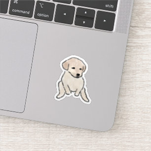 Cute Cream Labrador Puppy Pencil Sticker