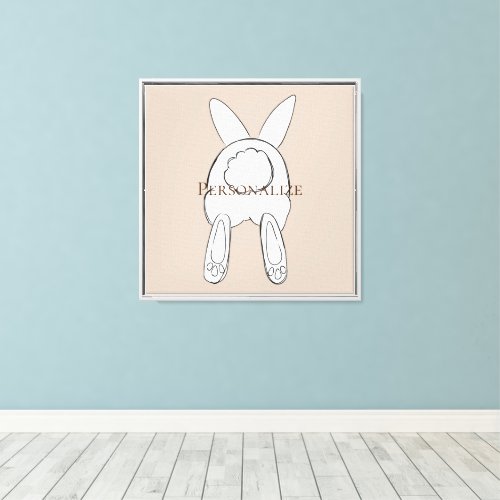 Cute Cream White Bunny  Canvas Print