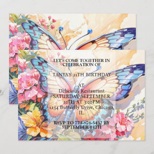 Cute Creative Butterfly Art Birthday Party Invitation