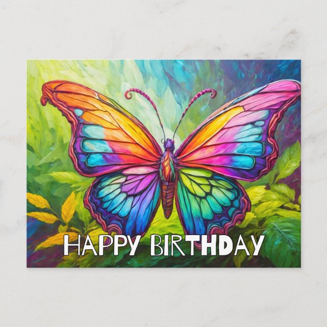 Cute Creative Butterfly Art Holiday Postcard (Front)