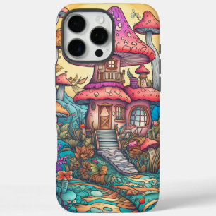 Cute Creative Mushroom Hut Illustration iPhone 16 Pro Max Case