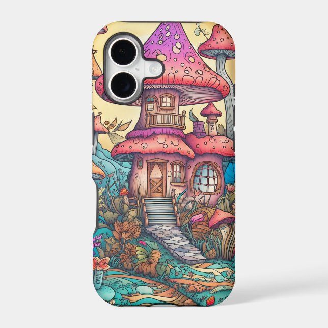 Cute Creative Mushroom Hut Illustration Case-Mate iPhone Case (Back)