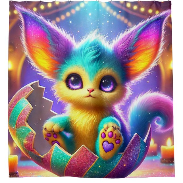 Cute Creature Shower Curtain (Front)