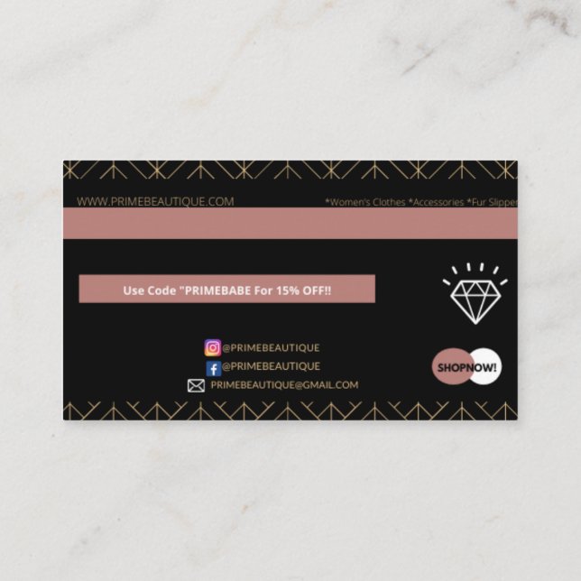 Cute Credit Card Business card (Back)