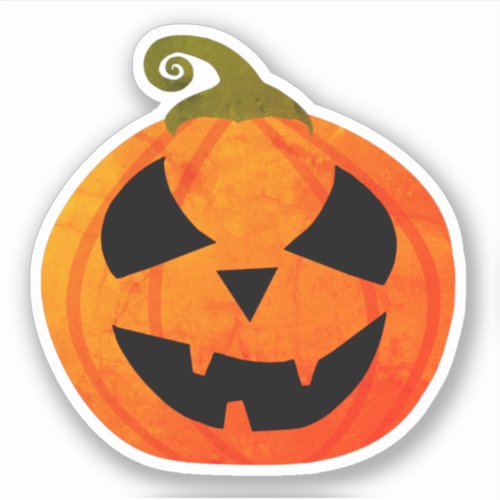 Cute Creepy Bright Orange Pumpkin Sticker