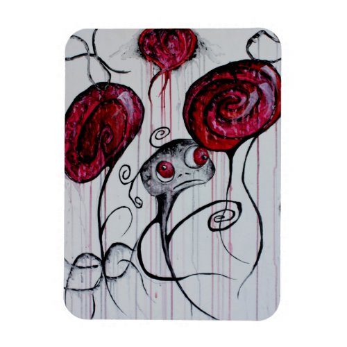 Cute Creepy Creature Goth Fantasy Sad Monster Art Magnet