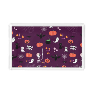 Cute Creepy Halloween Art Acrylic Tray