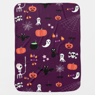 Cute Creepy Halloween Art Baby Blanket