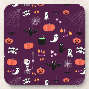 Cute Creepy Halloween Art Beverage Coaster