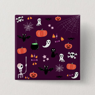 Cute Creepy Halloween Art Button