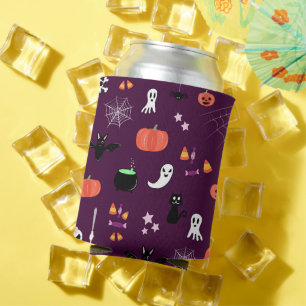 Cute Creepy Halloween Art Can Cooler