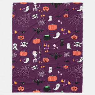 Cute Creepy Halloween Art Fleece Blanket