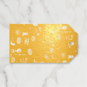 Cute Creepy Halloween Art Foil Gift Tags