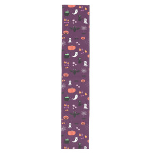 Cute Creepy Halloween Art Medium Table Runner