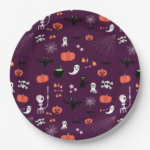 Cute Creepy Halloween Art Paper Plates