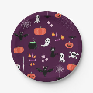 Cute Creepy Halloween Art Paper Plates