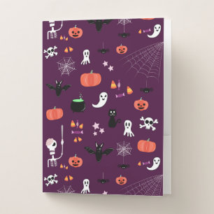 Cute Creepy Halloween Art Pocket Folder