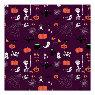 Cute Creepy Halloween Art Poster