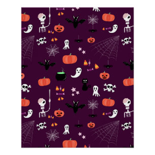 Cute Creepy Halloween Art Poster
