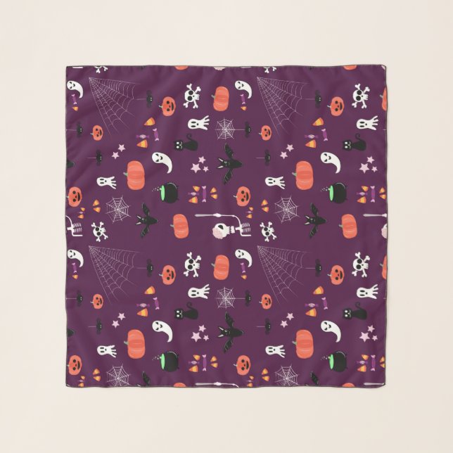 Cute Creepy Halloween Art Scarf (Front)