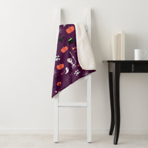 Cute Creepy Halloween Art Sherpa Blanket