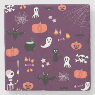 Cute Creepy Halloween Art Stone Coaster