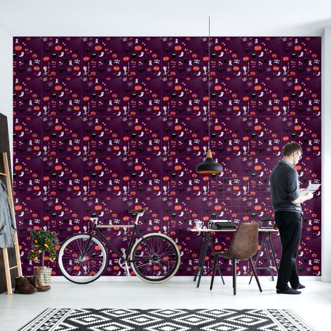 Cute Creepy Halloween Art Wallpaper (Living Room)