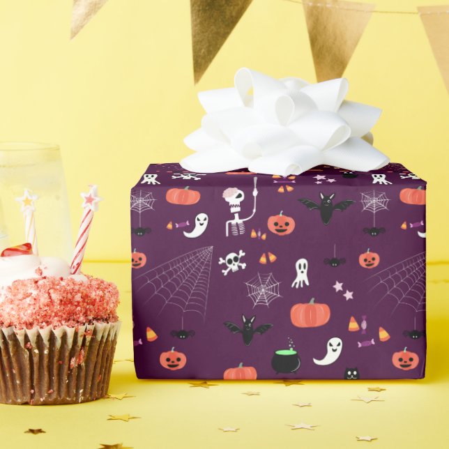 Cute Creepy Halloween Art Wrapping Paper (Birthday Party)