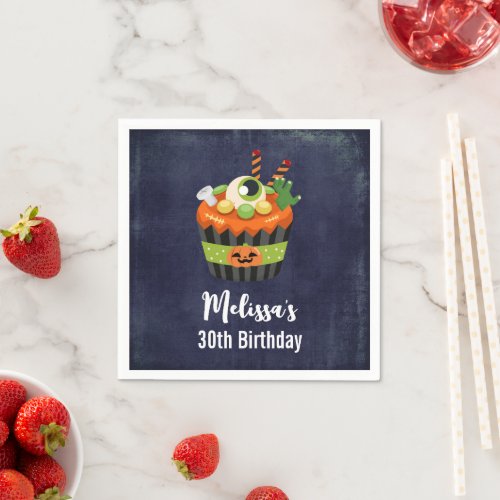 Cute  Creepy Halloween Cupcake Birthday Napkins