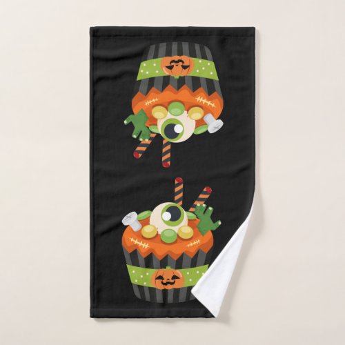 Cute  Creepy Halloween Cupcake with a Big Eyeball Bath Towel Set