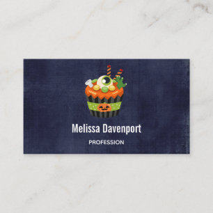 Cute & Creepy Halloween Cupcake with a Big Eyeball Business Card