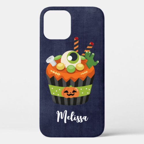Cute  Creepy Halloween Cupcake with a Big Eyeball iPhone 12 Case