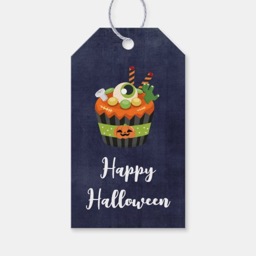 Cute  Creepy Halloween Cupcake with a Big Eyeball Gift Tags