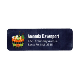 Cute & Creepy Halloween Cupcake with a Big Eyeball Label