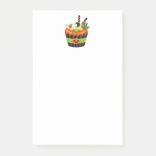 Cute  Creepy Halloween Cupcake with a Big Eyeball Post_it Notes