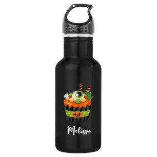 Cute & Creepy Halloween Cupcake with a Big Eyeball Stainless Steel Water Bottle
