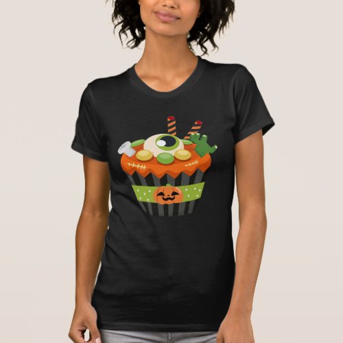 Cute  Creepy Halloween Cupcake with a Big Eyeball T_Shirt