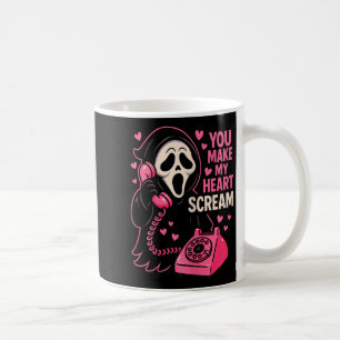 Cute Creepy Horror Make My Heart Scream Valentine’ Coffee Mug