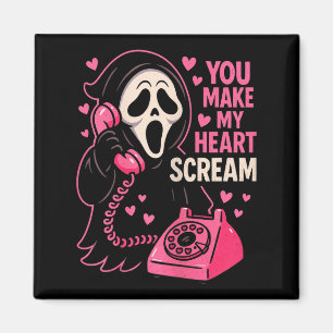 Cute Creepy Horror Make My Heart Scream Valentine’ Magnet