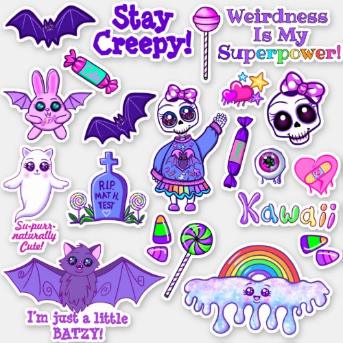 Cute Creepy Kawaii Laptop and Locker Stickers