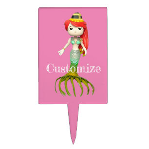 Cute Creepy Mermaid Witch Thunder_Cove  Cake Topper