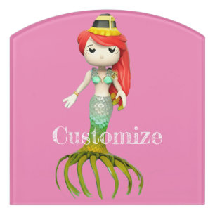 Cute Creepy Mermaid Witch Thunder_Cove  Door Sign