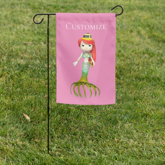 Cute Creepy Mermaid Witch Thunder_Cove  Garden Flag (In SItu)