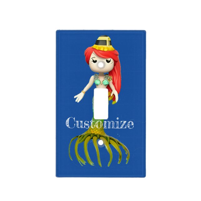 Cute Creepy Mermaid Witch Thunder_Cove  Light Switch Cover (Front)
